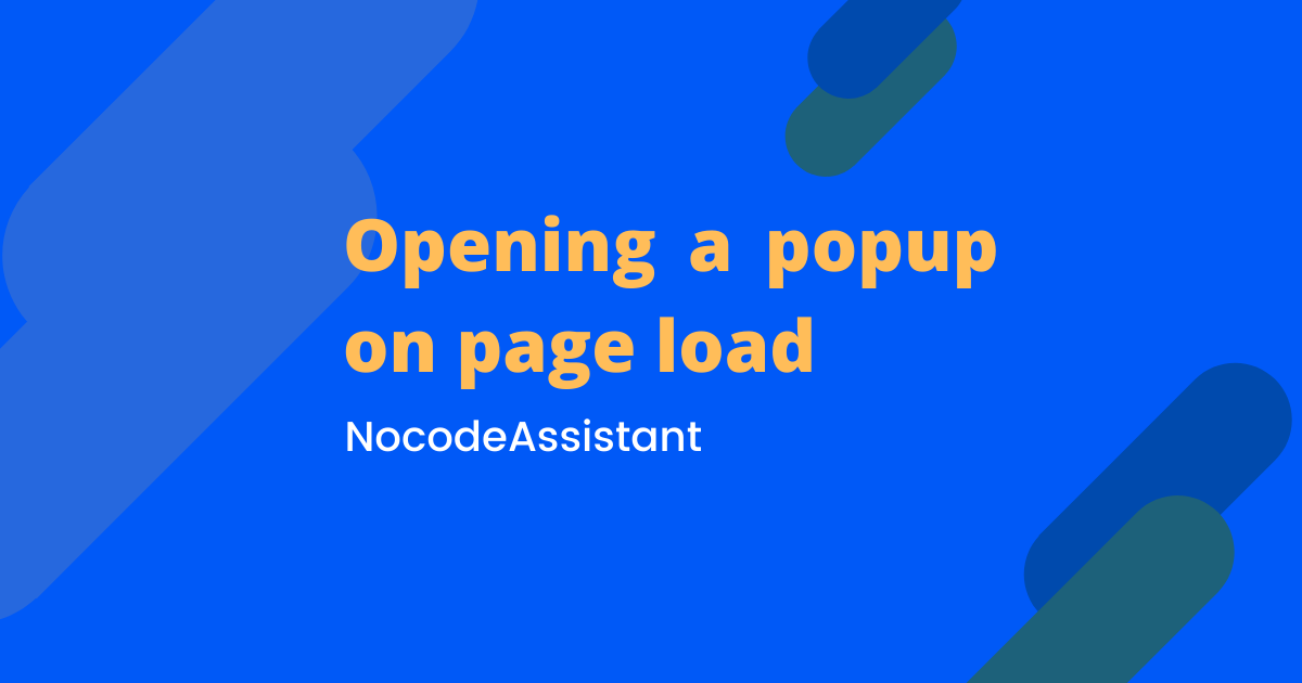 Opening a popup on page load in Bubble
